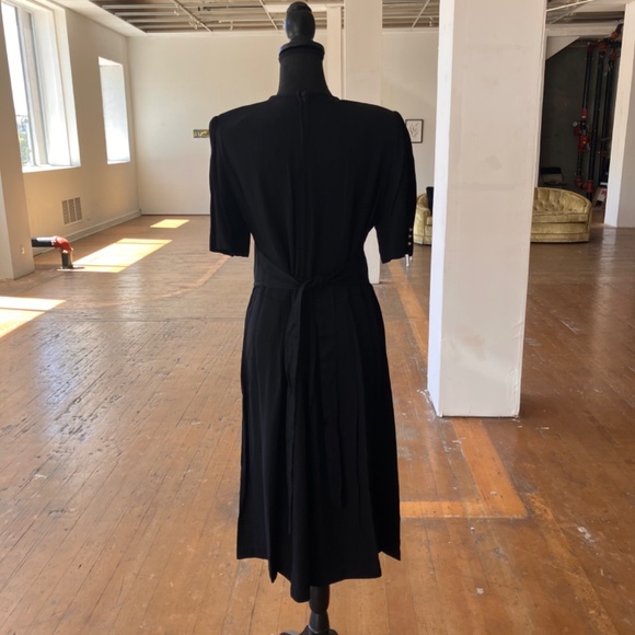 JBS vintage, black, and gold medal length dress - Picture 2 of 10